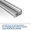 Alu Profil 26 mm für Textil-Spannrahmen:  Für einseitige Spannrahmen kommt unser Profil 26 zum Einsatz.