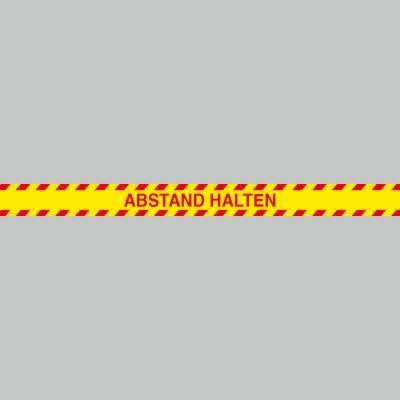Fußbodenaufkleber rot-gelb, Streifen, 120x9,6cm – Abstand halten