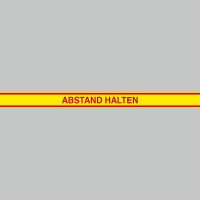 Fußbodenaufkleber rot-gelb, 120x9,6cm – Abstand halten