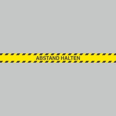 Fußbodenaufkleber schwarz-gelb, Streifen, 120x9,6cm – Abstand halten