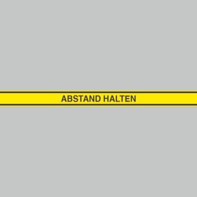 Fußbodenaufkleber schwarz-gelb, 120x9,6cm – Abstand halten
