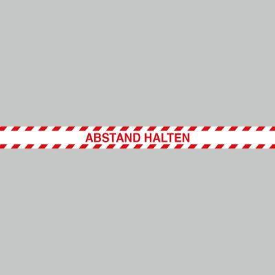 Fußbodenaufkleber rot-weiß, Streifen, 120x9,6cm – Abstand halten