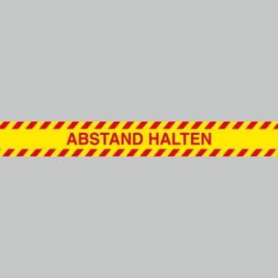Fußbodenaufkleber, rot-gelb, Streifen, 120x15cm – Abstand halten