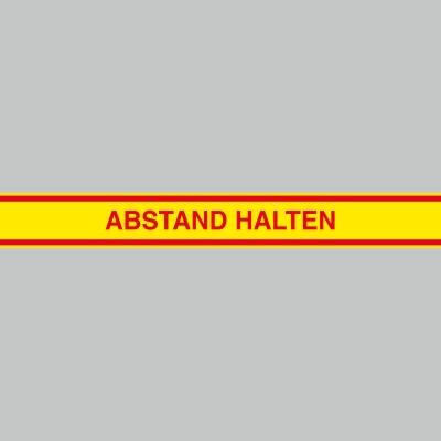 Fußbodenaufkleber, rot-gelb, 120x15cm – Abstand halten