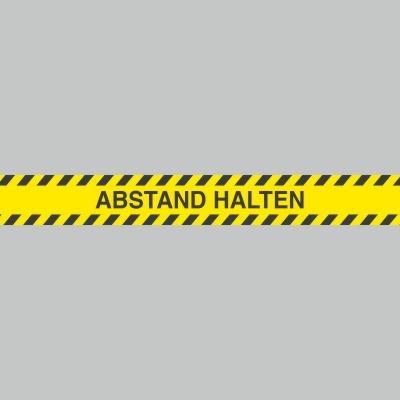 Fußbodenaufkleber schwarz-gelb, Streifen, 120x15cm – Abstand halten