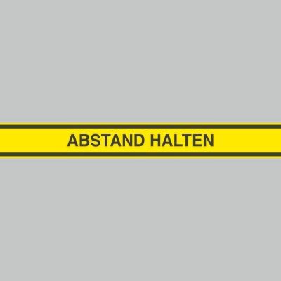 Fußbodenaufkleber, schwarz-gelb, 120x15cm – Abstand halten