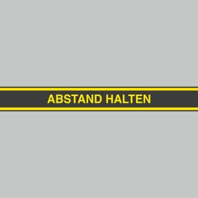 Fußbodenaufkleber, gelb-schwarz, 120x15cm – Abstand halten