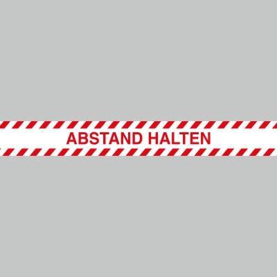 Fußbodenaufkleber, rot-weiß, Streifen, 120x15cm – Abstand halten