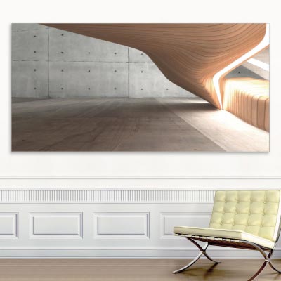Akustikbild Wellen Holz & Beton