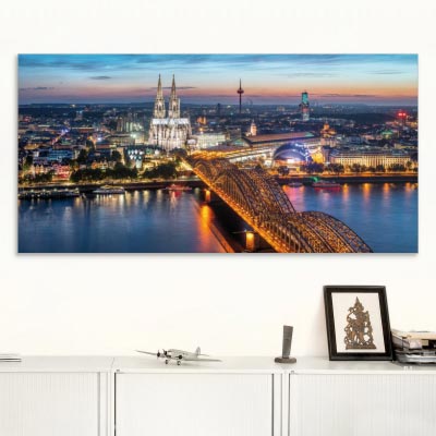 Akustikbild Köln, Dom und Hohenzollernbrücke bei Nacht