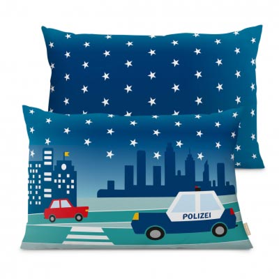 Dekokissen für Kinder mit Stadtmotiv bei Nacht, City by Night