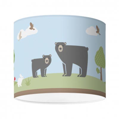 Kinderzimmerlampe mit Waldmotiv, Bears