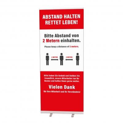 Roll-Up, rot, Abstand halten