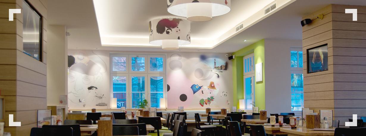 Redesign der Schweinske Restaurantkette  mit Großformatdrucken von Erler+Pless, Hamburg